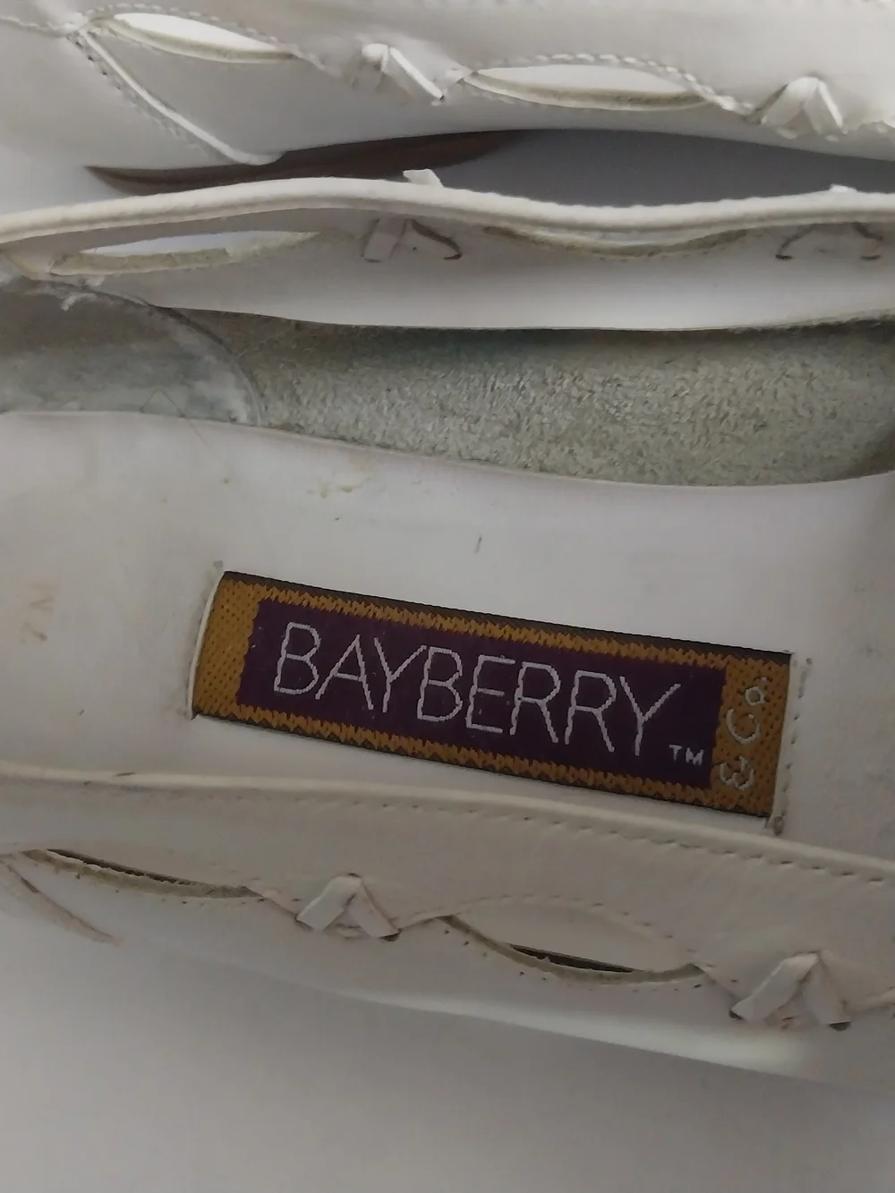 BAYBERRY Size 7M White Leather Upper Balance Loafers for Women
